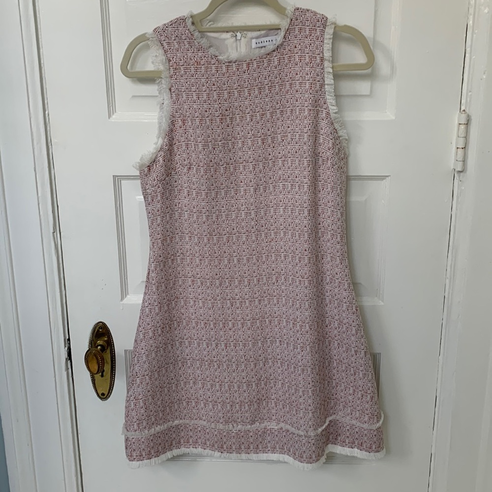 Red and white tweed dress